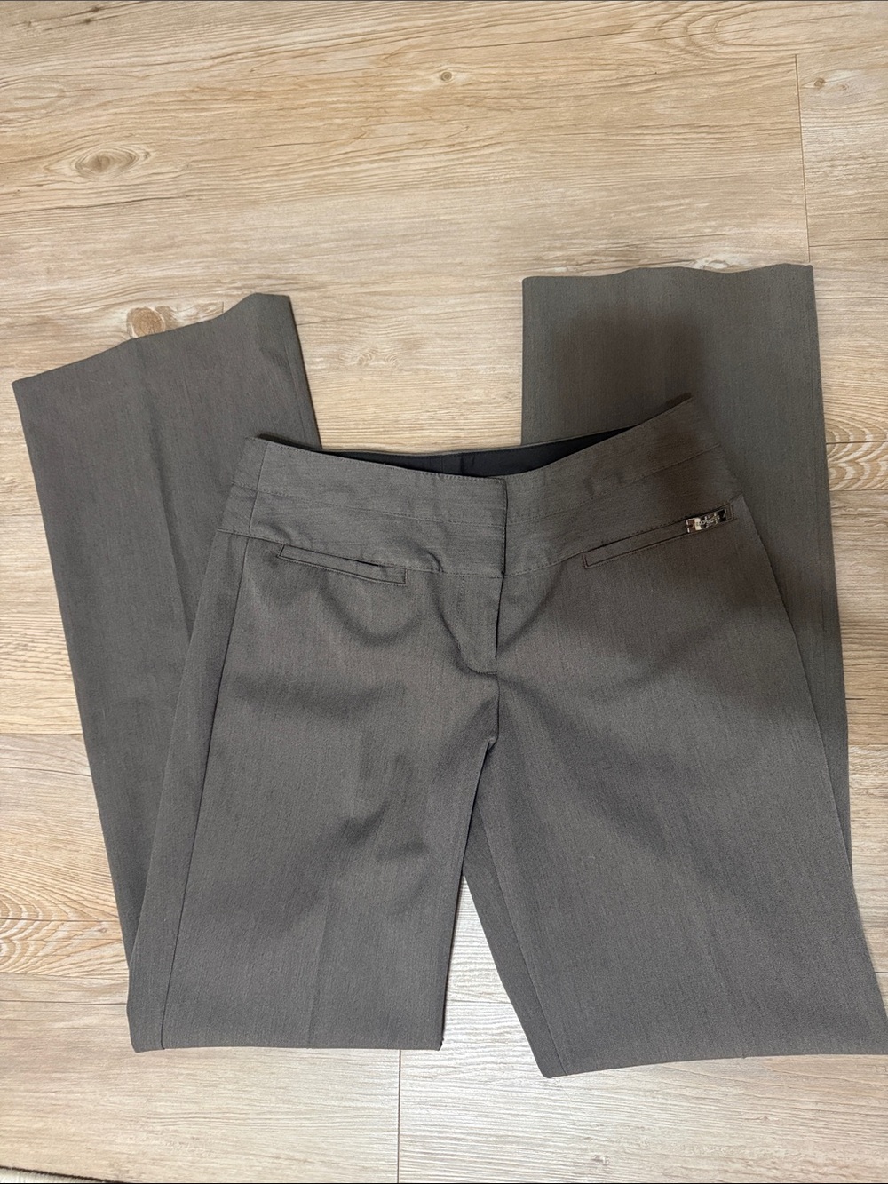 Express Women's Gray Dress Trousers - Straight Leg